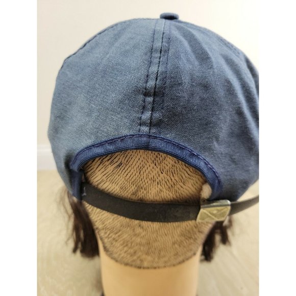 Life Member TROA Member Hat Leather Strapback Bump Front Patch Front Blue VTG - Picture 5 of 11